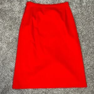 VTG Pendleton Skirt Red Lined Midi Portland Oregon US Size 12 (28") Slit Lined